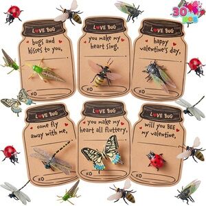 New 30pc Valentines Day love jar cards